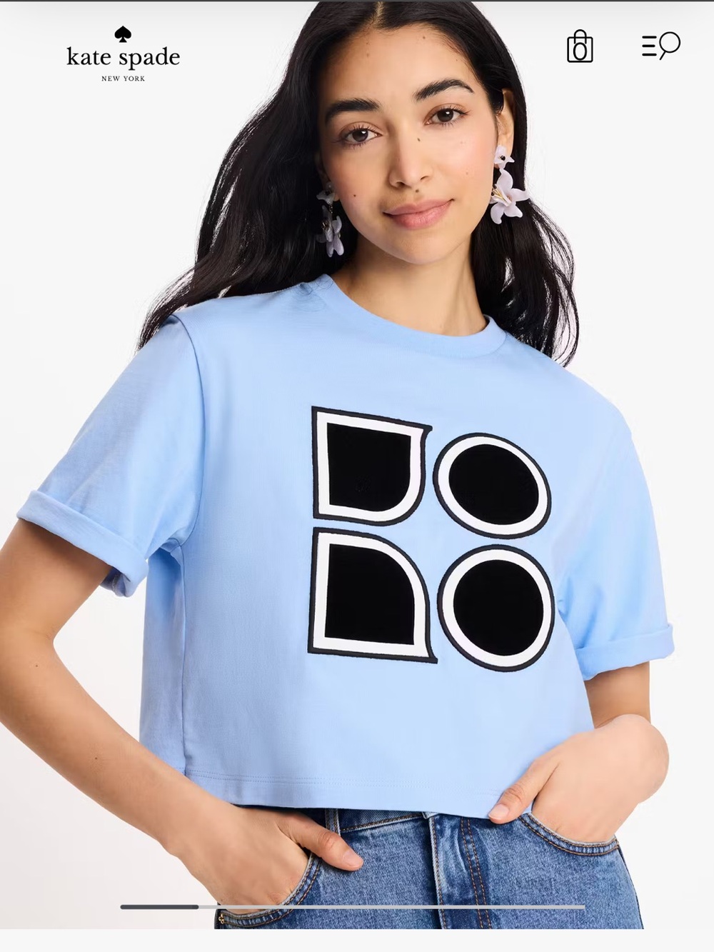 Kate Spade Noel Tee - Light Blue XS